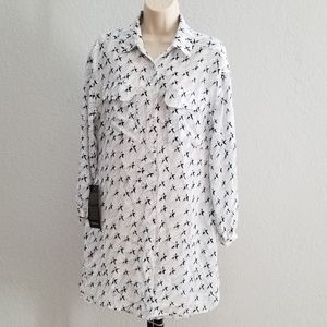 NWT Bebe shooting star shirt dress size Small